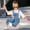 Kobiety Jumpsuits Rompers dziewczęta dżinsowe dżinsowe dzieci Kowbojowe spodnie Suppender Pants Kids Tosit Dżinsy spodnie wiosna jesień 4to14L231005