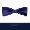 Arco laços 2023 marca moda masculina duplo tecido azul vermelho seda bowtie banquete casamento noivo gravata borboleta com caixa de presente