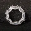 Eternity Female Promise Ring 5A 지르콘 925 스털링 실버 약혼 웨딩 밴드 반지를위한 신부 보석 보석류 296c