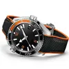 KLASSISCHE Sapphire Herren Männer Orange Automatische Uhren Bewegung Mechanische Luxus uhr Kautschukband meister montre de luxe Armbanduhr273o