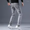 Jean pour hommes, Streetwear, coupe extensible, décontracté, Style rétro, mode, Denim, coton, pantalon gris, grande taille 28-40, 2023