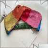 Smycken pannband designer silke turban elastiska kvinnor Italien varumärke flickor regnbåge colorf hårband halsduk hår tillbehör gåvor headwr dhxqr