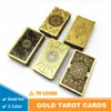 Utomhusspel aktiviteter guld folie tarot kort guld plast spådom 1 däck 78 kort däck häxa brädspel med guide bok l752 230928