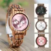 Bob Bird Wood Watch Men for Lovers Double Wood and Steel Combined Women Watches med Stopwatch Women Erkek Kol Sati Watch CJ1911259O