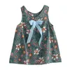 Robes d'été pour petites filles, vêtements d'été sans manches, motif Floral, princesse, bleu, taille 10, fleur, vert menthe