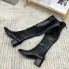 High Quality Long Boots Black Calfskin Brand Knight Long Knee Boots Designer Fashionable Winter Famous Brand High Foot Boots Black Women