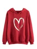 Dameshoodies Sweatshirts Lente en herfst hartvormige hoodie losse casual zak met lange mouwen off-shoulder 231005