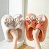 Designer Women Slippers fashion Winter white pink orange light green non-slip Bowtie Slipper Outdoor Keep Warm wmens causal Cotton sneakers