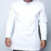 Afrikanische Modehemden für Männer, langärmelig, Dashiki, O-Ausschnitt, weiß, solide Oberteile, weiche, maßgeschneiderte afrikanische Kleidung2733