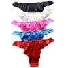 Yavorrs 5pcs Womens Silk Panties Sexy G String Thongs T Back Satin Bikini S-XXL26-41 282B