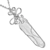 Pendentif Colliers Naturel Brut Rock Quartz Fil Enveloppé Guérison Cristal Pierre Point Baguette Pour La Fabrication De Bijoux DIY Collier Accessoires