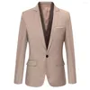 Men's Suits Business Blazer Flap Pockets Long Sleeve Trendy Lapel Slim Wedding Suit Coat