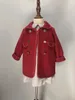 Płaszcz dla dziewcząt wełniany zimowy zielony czerwony ciepły, szczupły świąteczne odzież w stylu królewskim dzieci w stylu królewskim vintage 231008