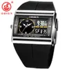OHSEN Brand LCD Digital Dual Core Watch Waterproof Outdoor Sport Watches Alarm Chronograph Backlight Black Rubber Men Wristwatch L220U