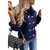 Giacche da donna 2023Giacca casual Autunno Inverno Vestibilità slim Manica lunga Doppio petto Colletto in lana Cappotto piccolo