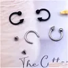 Nose Rings Studs Fashion Horseshoe Fake Nose Ring C Clip Bcr Septum Lip Piercing Falso Rings Hoop For Women Eyebrow Body Jewelry Dro Dherw