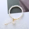 Freshwater pearl cat claw bracelet girls fashion design sense cute cat claw imprint retro style simple pearl bracelet