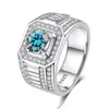 GRA -certifierad stor diamant Moissanite Men's Custom Ring 925 Sterling Silver 1 2 3 5 CT VVS FÖR MÄN bröllop Lyxiga smycken