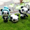 Decoratieve beeldjes 8pcs/veel schattige panda figurine miniatuur standbeeld decoratie mini fairy tuin stripje karakter dierenhars ambacht