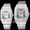 Women Mechanical Watchsquare dial All stainless steel automatic diamond wristwatch No Calendar Couple Watches3032