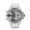 Men Big Large Dial Watch Fashion Individual Clock Silicone Belt 7419 White Quartz Watch Sports Business Hour Male Dz 220208277H