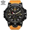 SMAEL Merk Luxe Militaire Sport Horloges Mannen Quartz Analoge LED Digitale Horloge Man Waterdichte Klok Dual Display Horloges X062251D