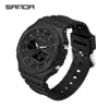 Sanda Casual Men 's Watches 50m 방수 스포츠 쿼츠 남성 손목 시계 디지털 G 디지털 G 스타일 충격 relogio masculino 2205202a.