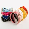 Hair Clips Rhinestone Knot Sponge Hairband Solid Color Styling Tool Cross Knotted Tie Fabric Wide Non-slip Headband Women