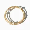 Bracelet Minar INS Mode Baroque Perle D'eau Douce Double Couches Twist Bracelets Pour Femmes En Gros 14K Véritable Bracelet En Laiton Plaqué Or