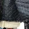 Kobiety łączy jesienne jesienne zima vintage Tweed Jacket płaszcz Kobiety Patchwork Korean Woolen Cropped Pleats Elegancka krótka odzież wierzchnia 231005