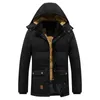 Men S Down Parkas Winter Jacket Erkek Mont Parka Prolee podszewka grube ciepłe kołnierz futra z kapturem płaszcz męski rozmiar 5xl czarna jesień 231005