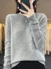 Women's Sweaters Autumn Winter Grace Comfort Oneck Sweater 100% Merino Wool Clothing Pullover Soft Knitwear Top 231005