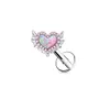 Anneaux de nez clous rose nombril anneaux de nombril femmes opale coeur pince-nez lèvre Labret Piercing Helix vis boucle d'oreille clou Cartilage conque Piercing 231005