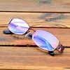 Zonnebrillen Frame van titaniumlegering Bril met halve rand Multi-coating Lenzen Modieuze leesbril 0,75 tot 4 Met PU-HOESJE