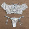 Bras Sets Porno Sexy Lingerie Set Erotic Mesh Transparent Underwear Cute Daisy Lenceria Erotica Mujer Sexi Top With Underpants201d