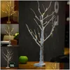 장식용 꽃 화환 높이 높은 Led Sier Birch Twig Tree Lights 크리스마스 홈 파티 웨딩 KTC 661 Drop OTRHC를위한 따뜻한 흰 가지