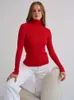 Womens Sweaters SAYTHEN Autumn Winter Mock Neck Solid Pullover Soft High Quality Casual Clearance Sale Discount Sweater ST23927 231005
