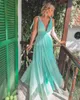 2023 Bridesmaid Dress V-Neck Ball Gown Dresses Chiffon Backless Formal Evening Plus Size Prom Party Custom