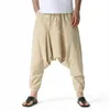 Мужские брюки в стиле хип-хоп, мешковатые повседневные брюки-шаровары для йоги, свободные брюки с заниженным шаговым швом 231005