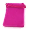 100pcs Rose Red Organza Jewelry Gift Pouch Bags For Wedding favors beads jewelry 7x9cm 9X11cm 13 x 18 17x23cm 20x30cm 316245f