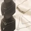 Luxus-Designer-Halsketten mit Anhänger, Halsband, Markenbrief mit Stempel-Anhänger, vergoldet, versilberter Kristall, für Damen, Edelstahl, Hochzeitsschmuck