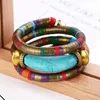 Bangle Hocole Fashion Natural Stone Colorful Snake Bangle Armband för kvinnor Vintage Multilayer Metal Armband Smycken Indian 231005