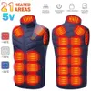 Veste chauffante d'hiver pour hommes, chauffage électrique Usb, gilet chaud d'extérieur, réglable, Zone chauffante, col rond