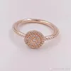 Rose Gold Radiant Rings Original Silver Fits For Style Jewelry 180986CZ H8ALE H8292U