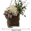 Fleurs décoratives Plante suspendue artificielle Décoration florale Porte d'entrée Couronne de soie Panier Simulation Wal Jardin Salon Mariage Rotin