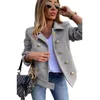 Women's Jackets 2023Casual Jacket Autumn Winter Slim Fitting Long Sleeve Double Breasted Suit Collar Wool Small Coat