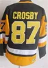 Hommes Rétro Hockey 87 Sidney Crosby Jerseys 71 Evgeni Malkin Vintage Classique CCM Retraite Équipe Couleur Noir Blanc Bleu Jaune Tout Cousu Pour Les Fans De Sport Respirant