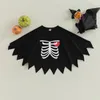 Jackets Infant born Baby Cloak Halloween Plaid Ghost Skeleton Print Round Neck Irregular Cape for Girls Boys 0-24 Months 231005