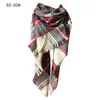 Шарфы 2023, осенне-зимний двусторонний двусторонний шарф из искусственного кашемира семи цветов, квадратный шарф в клетку, треугольная накидка для женских шарфов