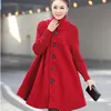 Mulheres misturas de lã versão coreana de tamanho grande mulheres casaco de inverno longo solto manto de lã trincheira 230928